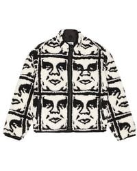 Obey - Chaqueta Sherpa Repeated Icon En Color Negro Talla (También En M, S, Xl/1X) - Lyst