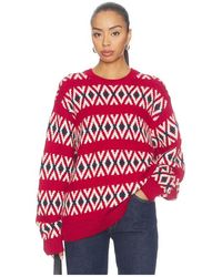 FRAME - Jersey Tamaño Grande The Oversized Sweater En Color Rojo Talla (También En M, S, Xs) - Lyst