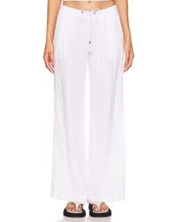 James Perse - Wide Leg Relaxed Linen Pant - Lyst