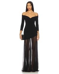 Norma Kamali - Off Shoulder Sweetheart Combo Flared Gown - Lyst