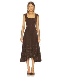 AMUR - Midikleid Aus Veloursleder Mit Nieten Kenny - Lyst