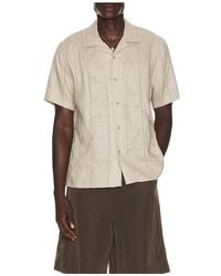 Vince - Eyelet Stripe Linen Cabana Shirt - Lyst
