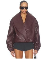 Source Unknown - Eleni Faux Leather Bomber Jacket - Lyst