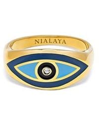 Nialaya - Evil Eye Ring - Lyst