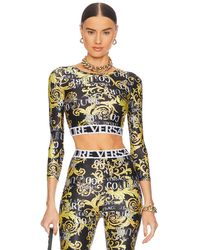 Versace Jeans Couture Logo couture long sleeve top t - Negro