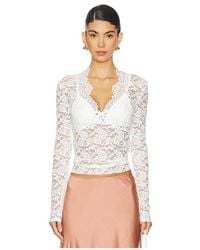 Free People - X Intimately Fp All Day Lace Long Sleeve Top - Lyst