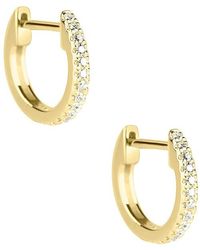 STONE AND STRAND - Diamond Pave Huggie Earrings - Lyst