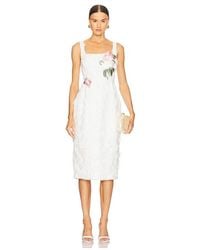 LEO LIN - Larissa Embroidered Lace Midi Dress - Lyst