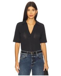 Vince - Elbow Sleeve Polo Top - Lyst