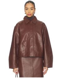 St. Agni - Leather Cocoon Jacket - Lyst
