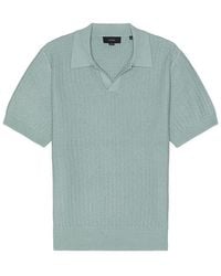 Vince - Crafted Rib Short Sleeve Johnny Collar Polo - Lyst