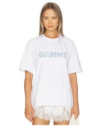 Ganni - Heavy Cotton Jersey Relaxed Fit T-Shirt - Lyst
