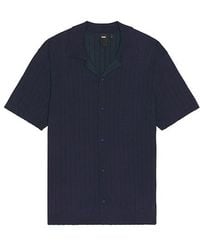 Former - Marilyn Short Sleeve Knit Button Down Shirt - Lyst