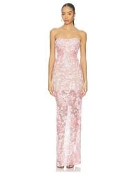 Bronx and Banco - Capri Sequin Dahlia Strapless Maxi Dress - Lyst