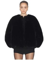 Halo - Long Hair Faux Fur Bomber - Lyst
