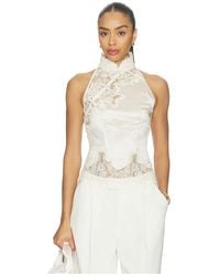 SAU LEE - Elva Satin Top - Lyst