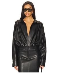 Norma Kamali - Super Oversized Boyfriend Nk Shirt Bodysuit - Lyst