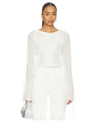 MARRKNULL - Patchwork Chiffon Top En Color Blanco Talla (También En M, S, Xs) - Lyst