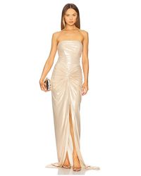 retroféte - Vestido Maytal En Color Oro Metálico Talla (También En Xxs, S, M, Xl) - Lyst