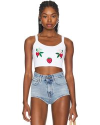 Fiorucci - Embroidered Cropped Tank Top - Lyst