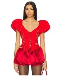 For Love & Lemons - Frosted Organza Top en Red - Lyst