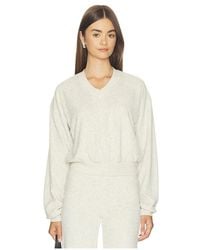 ÉTERNE - Cropped V-Neck Sweatshirt - Lyst