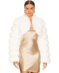 Adrienne Landau - Faux Fox Fur Short Jacket - Lyst