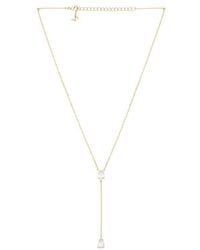 By Adina Eden - Double Pear Drop Chain Lariat Necklace - Lyst
