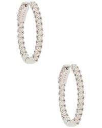 Shashi - Oval Diamond Hoop - Lyst
