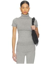 Frankie's Bikinis - Jasmine Cloud Knit Short Sleeve Turtleneck Top - Lyst