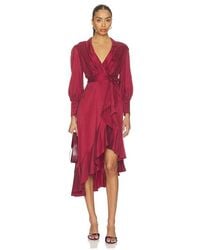 Zimmermann - Petite Silk Wrap Midi Dress - Lyst