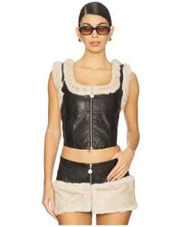 OW Collection - Kendra Top With Faux Fur Trim - Lyst