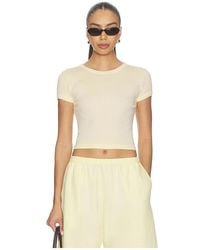 Enza Costa - Supima Baby Rib Cropped Tee - Lyst