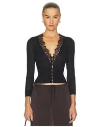 L'Agence - 'Agence Eluna Lace Detail Cardigan - Lyst