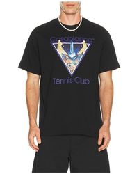 CASABLANCA - Monde Perdu Tennis Club Icon Printed Classic T-Shirt - Lyst