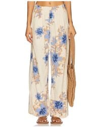 Free People - Days End Printed Linen Pull On Pant - Lyst