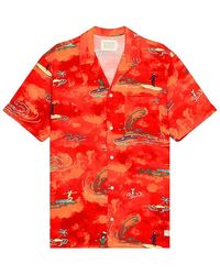 Scotch & Soda - Allover Printed Viscose Short Sleeve Shirt - Lyst