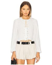 Sea - Blusa Manga Larga Elke Soutache En Color Blanco Talla (También En Xxs) - Lyst