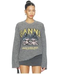 Ganni - Mushroom Teddy Brushed Alpaca Sweater - Lyst
