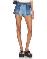 Coperni - Denim Patchwork Mini Shorts - Lyst