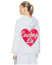 Boys Lie - Cow Terry Natural Racer Hoodie - Lyst