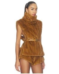 Bronx and Banco - Faux Mink Sleeveless Vest - Lyst