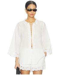 Bardot - Aleria Cotton Shirt With Trim en White - Lyst