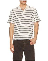 Percival - Moore Open Collar Polo - Lyst