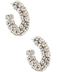 Area - Small Crystal Hoop Earrings - Lyst