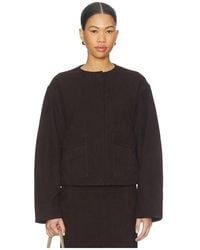 St. Agni - Funktionale Cocoon-Bomberjacke Aus Veloursleder - Lyst