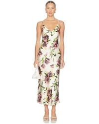 L'Agence - Seridie Midi Slip Dress - Lyst