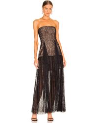 BCBGMAXAZRIA Strapless Lace Gown - Black