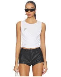 Kate Barton - Cowl Neck Draped Tank With Brooch - Lyst