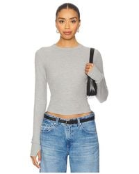 Michael Lauren - Axl Long Sleeve Crop Fitted Top - Lyst